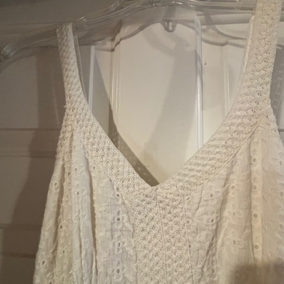 Mlle Gabrielle off white, small eyelet Midi Dress-Small, Cotton - Picture 4 of 7